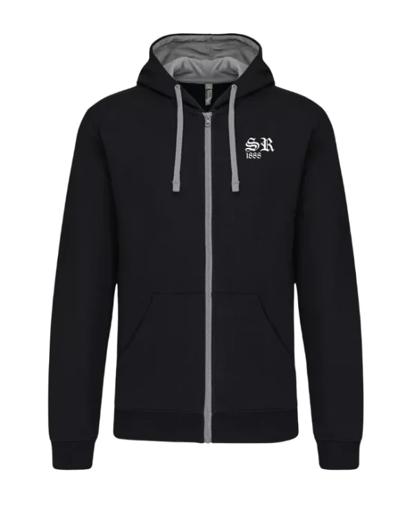SR1888 classic SR hoodie zwart voorkant